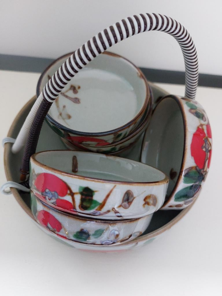 Vintage 'pindastel'Niko Reg handpainted Japans Aardewerk, Antiek en Kunst, Ophalen of Verzenden