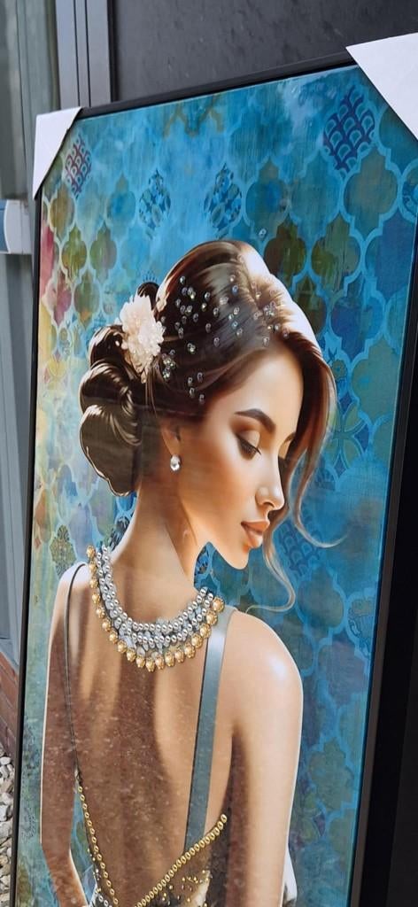 Tof design schilderij, Art Deco dame met strass steentjes😍, Ophalen, ., Nieuw, .