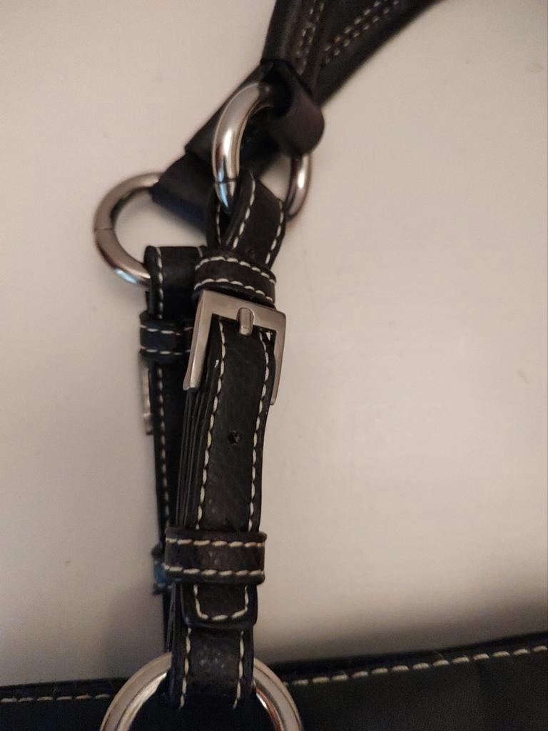 K438 ABRO accessories bruine schoudertas van nylon en PU led, Schoudertasje, -, Ophalen of Verzenden, Zo goed als nieuw