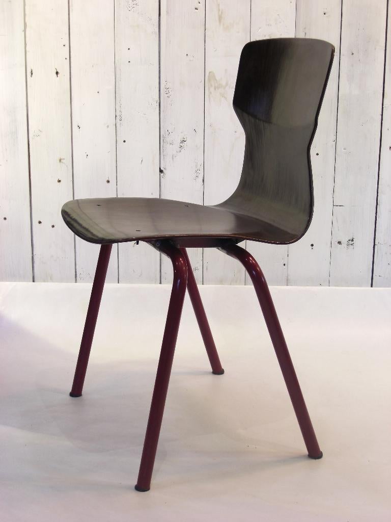 Pagholz industriele plywood schoolstoel, Ophalen, Gebruikt, Bruin, Gispen