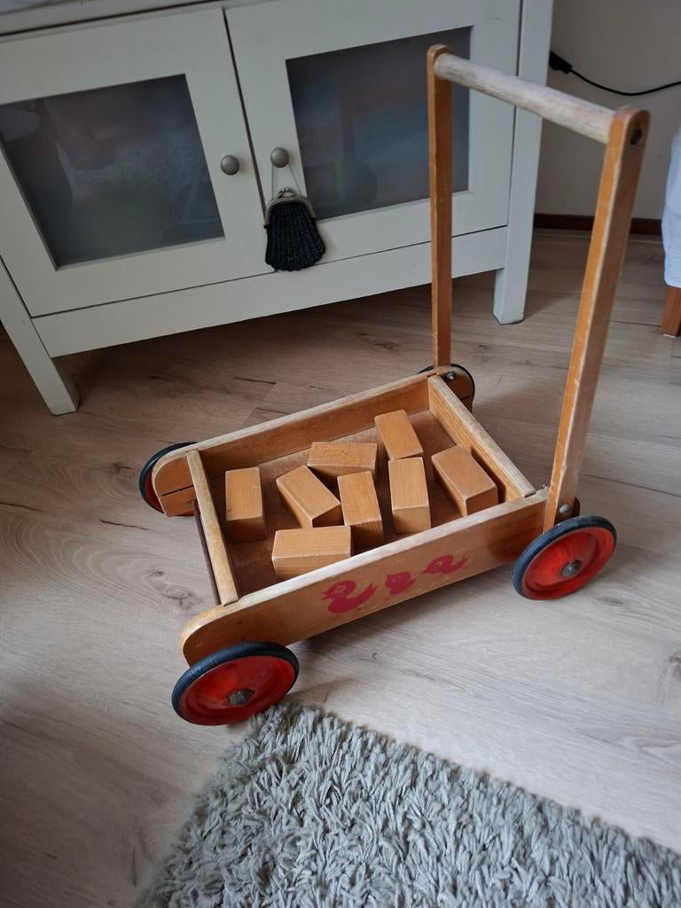 Houten loopwagen met blokken, Ophalen, Gebruikt, Overige typen