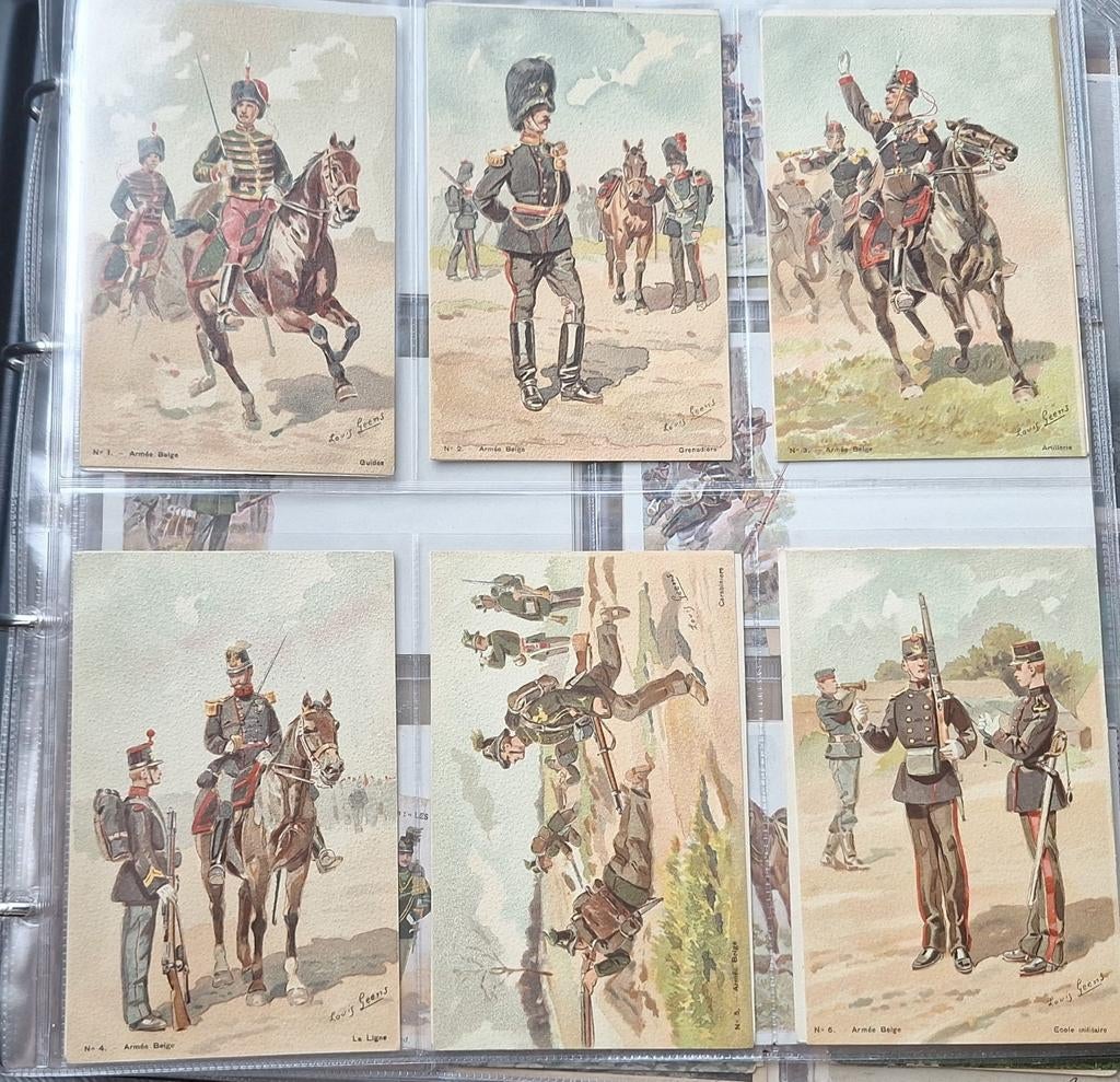100+ Ansichtkaarten WO1 Belgische Uniformen Pachtige Collec, Verzamelen, Ophalen of Verzenden, Landmacht, Overige gebieden