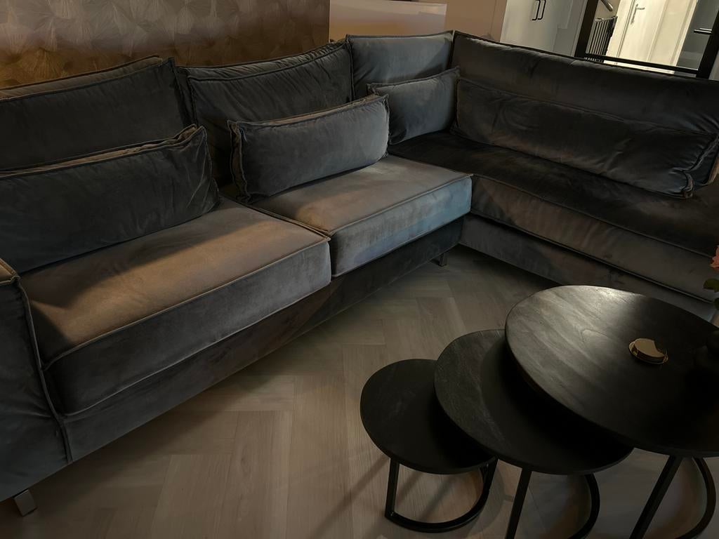 Luxe Grijze Hoekbank, 250 tot 300 cm, 100 tot 125 cm, Hoekbank, Ophalen of Verzenden