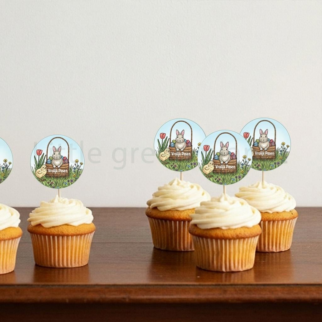 Paas traktatie prikkers - Paas cupcake prikkers - Printable, Kinderen en Baby's, Verzenden, Nieuw