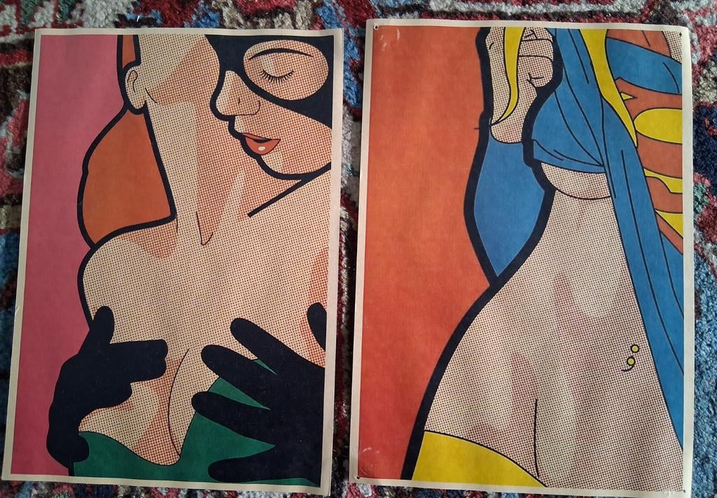2 x popart lithos door gregoire guillemin, Antiek en Kunst, Ophalen of Verzenden