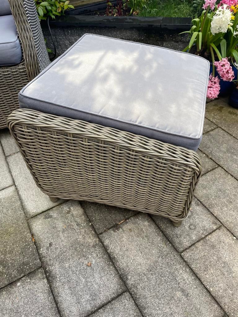 P&R Design verstelbare tuinstoelen met hockers, Gebruikt, Loungeset, Wicker, Stoel