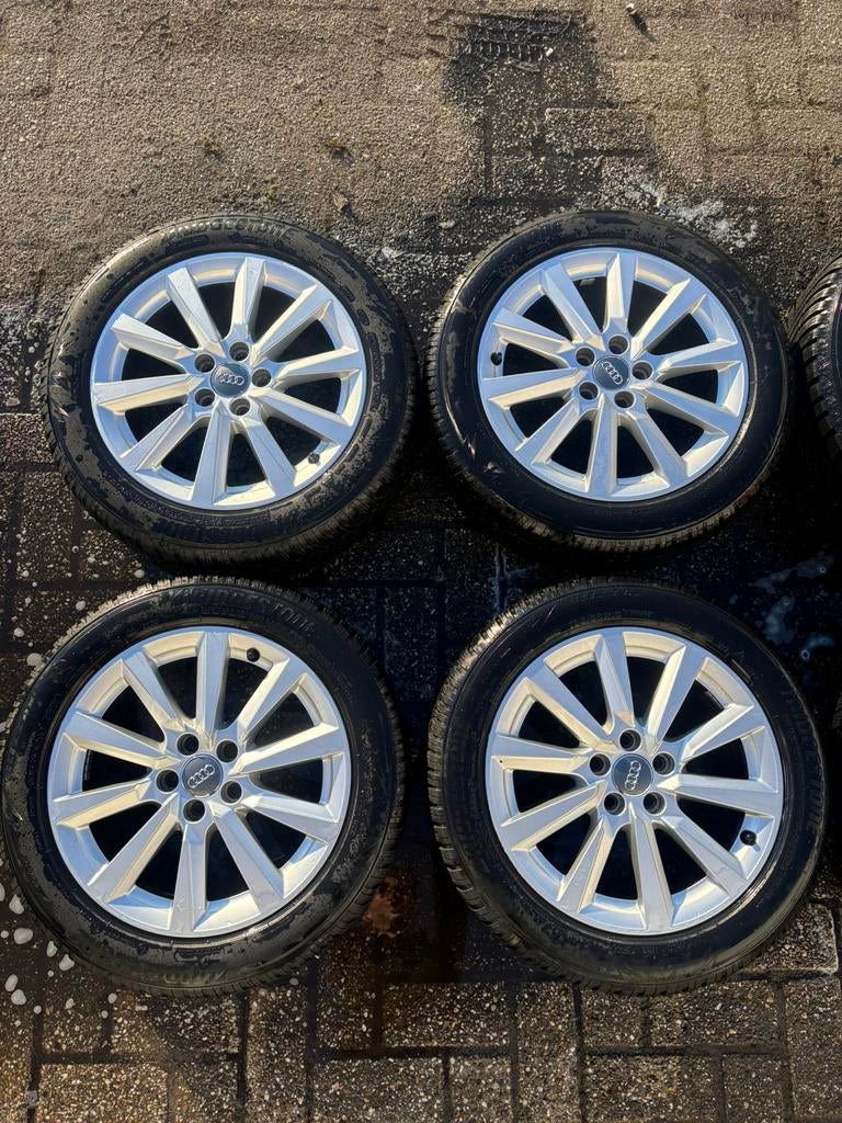 5x100 Audi velgen 195 55 16 winterbanden, Ophalen, Gebruikt, 16 inch, Banden en Velgen