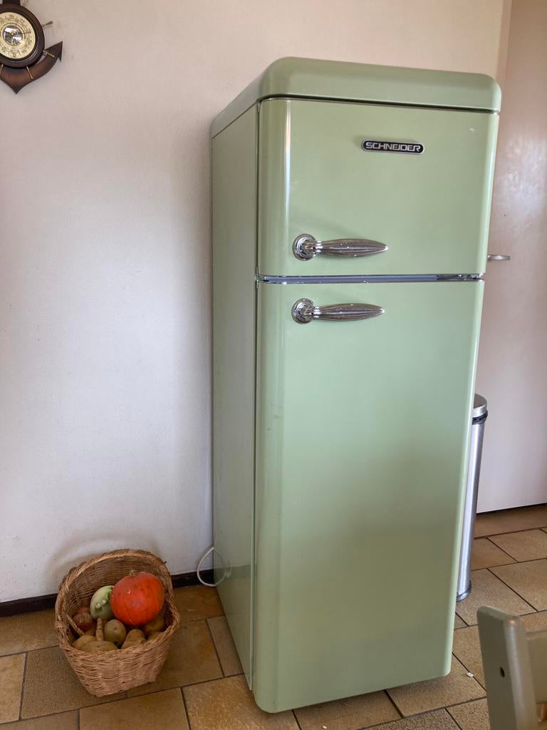 Schneider koelvriescombinatie retro look, Witgoed en Apparatuur, Koelkasten en IJskasten, Ophalen, 200 liter of meer, 160 cm of meer