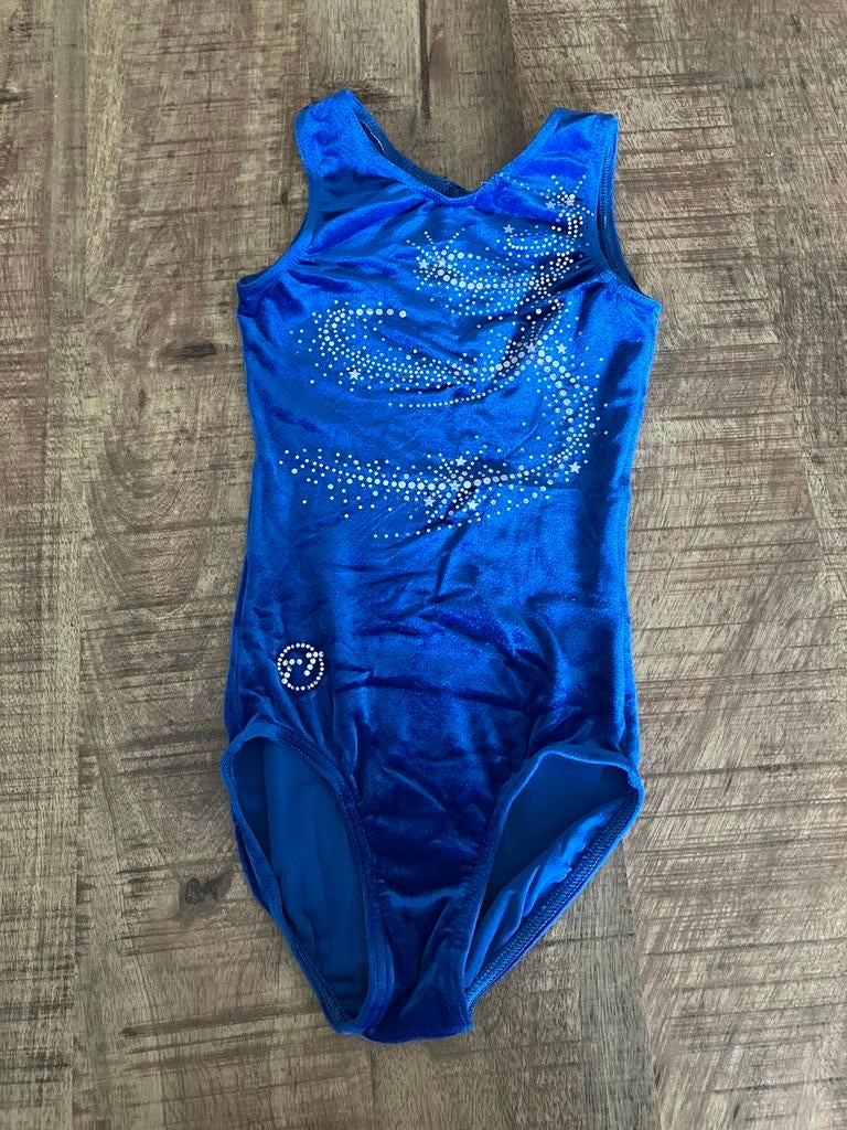 Turnpakje lichtblauw maat 128, Kindermaat 122 t/m 140, Ophalen of Verzenden, Zo goed als nieuw, Turnpak(je)