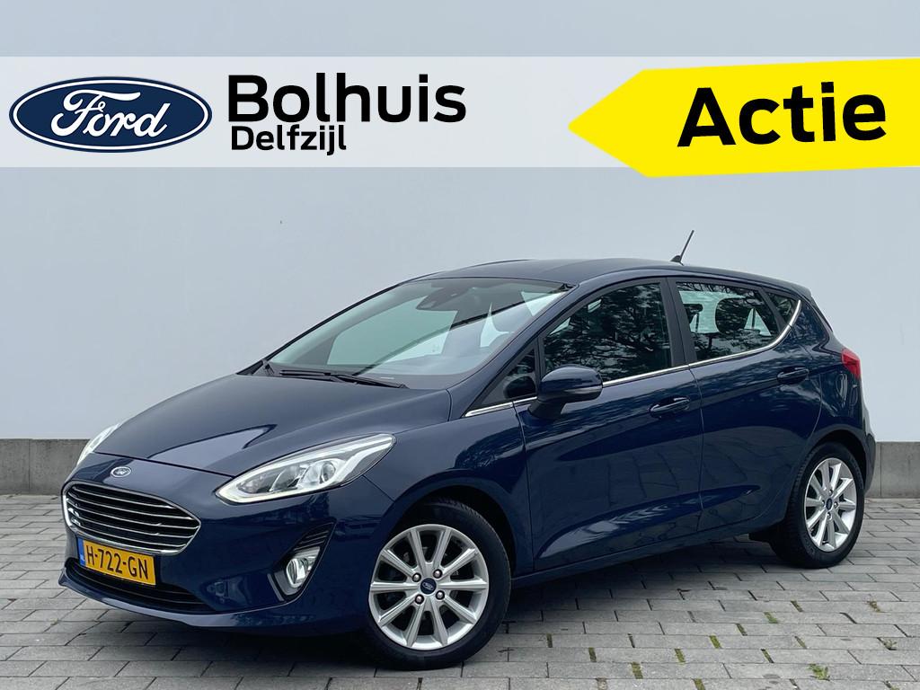 Ford Fiesta Titanium EcoBoost 100 pk AKTIE | AUTOMAAT | Crui, Gebruikt, Blauw, 620 kg, 49 €/maand