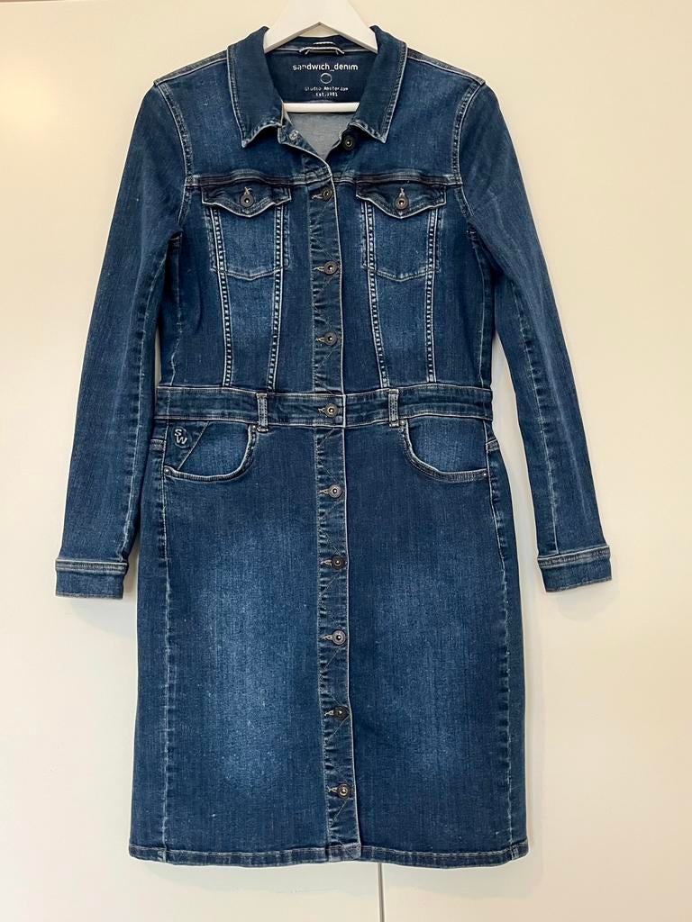 Sandwich denim jurk maat 38, Kleding | Dames, Ophalen of Verzenden, Zo goed als nieuw, Maat 38/40 (M), Blauw