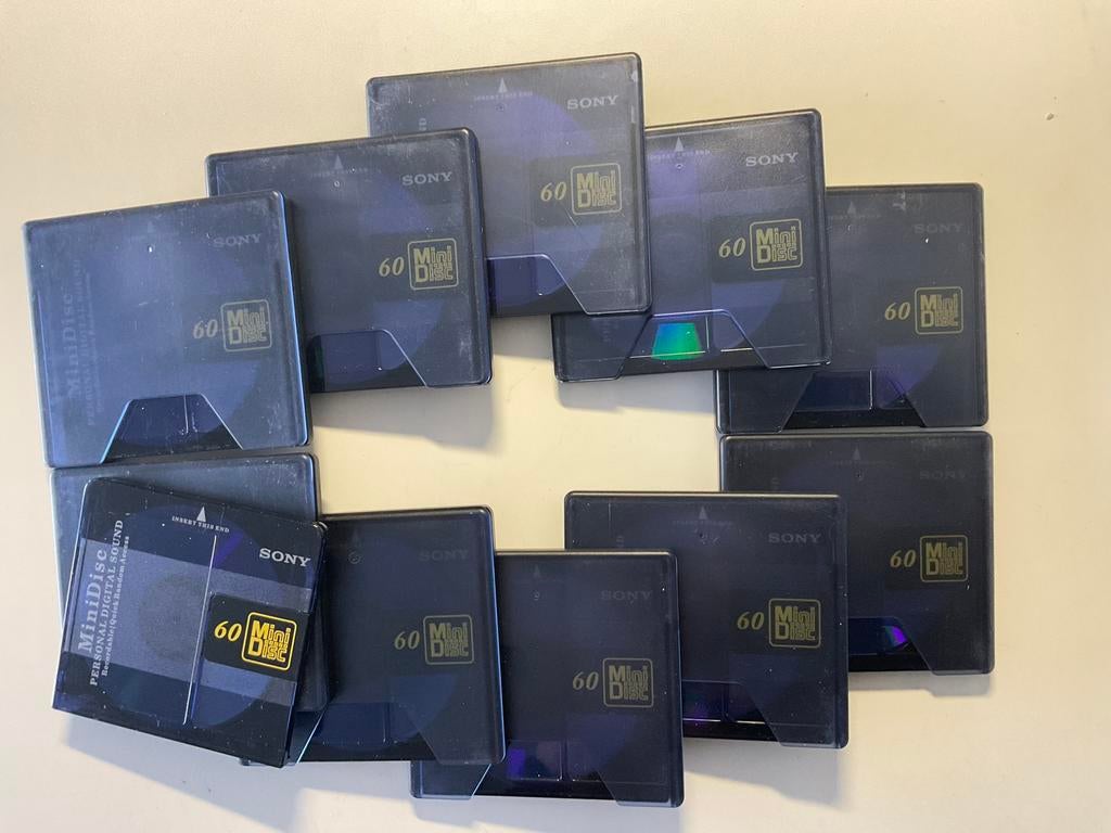 Minidisc’s SONY PREMIUM BLAUW. 10x als nieuw. 60 minuten, Ophalen of Verzenden