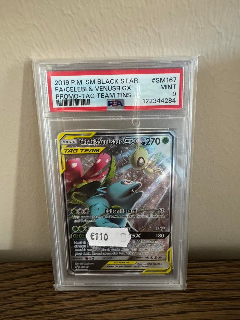 Celebi & Venusaur - Tag Team - PSA 9, Hobby en Vrije tijd, Verzamelkaartspellen | Pokémon, Ophalen of Verzenden, Zo goed als nieuw