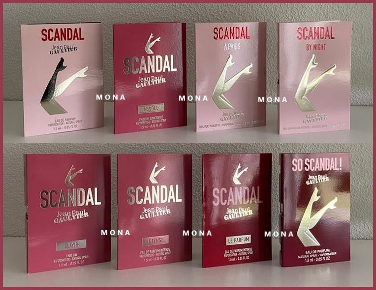 Scandal pour Femme set 8 parfum samples proefjes testers, Sieraden, Tassen en Uiterlijk, Uiterlijk | Parfum, Verzenden, Nieuw