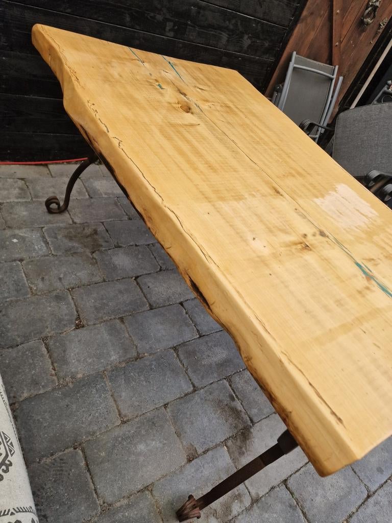 Tuintafel,buitentafel , eettafel, boomstam, Ophalen, Gebruikt