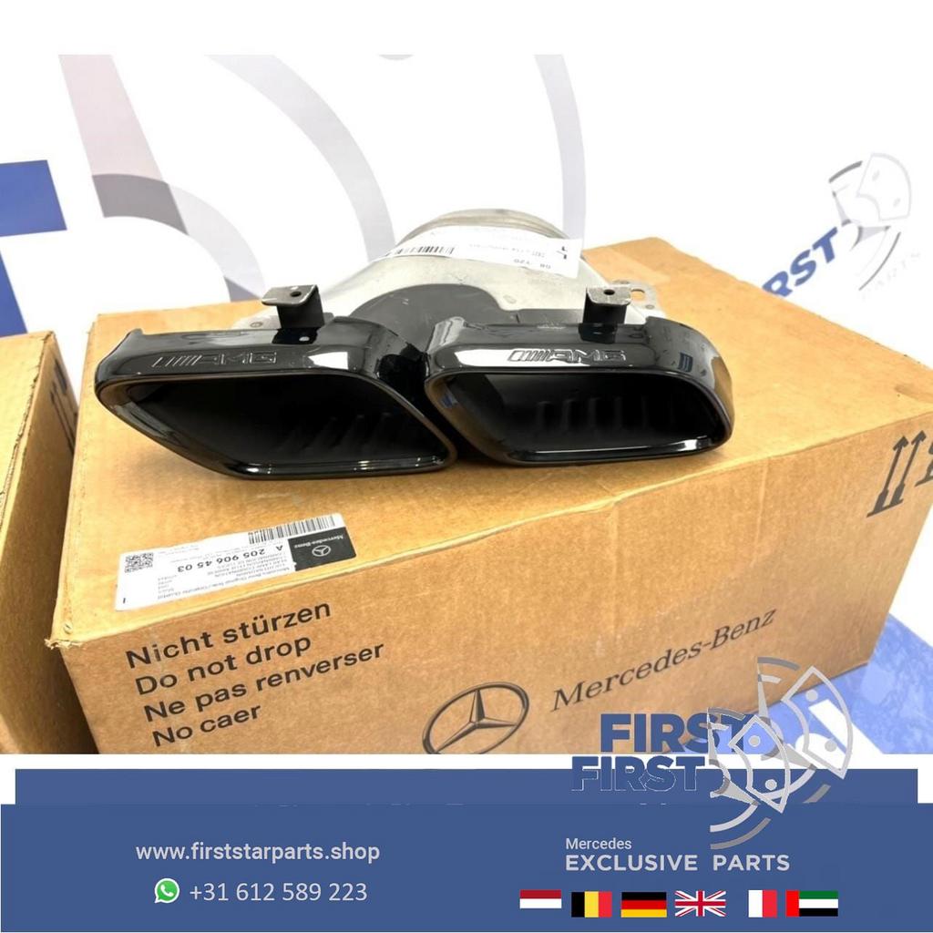 2021 FACELIFT 63 AMG UITLAATSIERSTUKKEN SET ZWART ORIGINEEL, Gebruikt, -, Ophalen of Verzenden, -