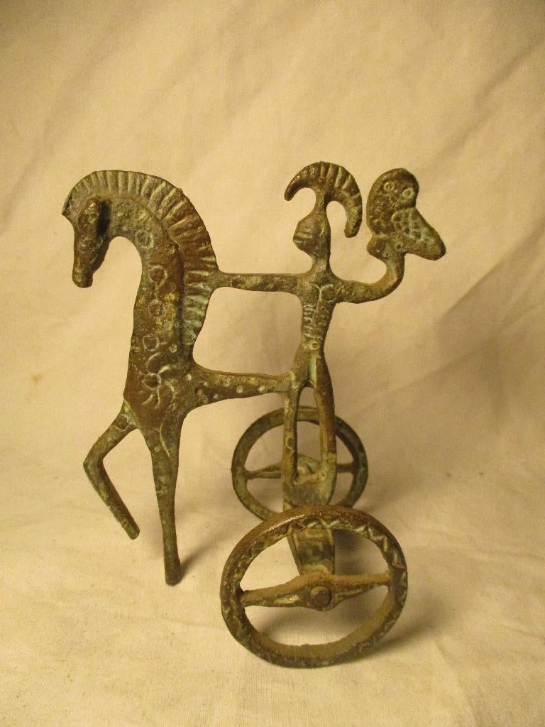 antiek koper-brons beeldje Romeins Griekenland ?, Ophalen of Verzenden