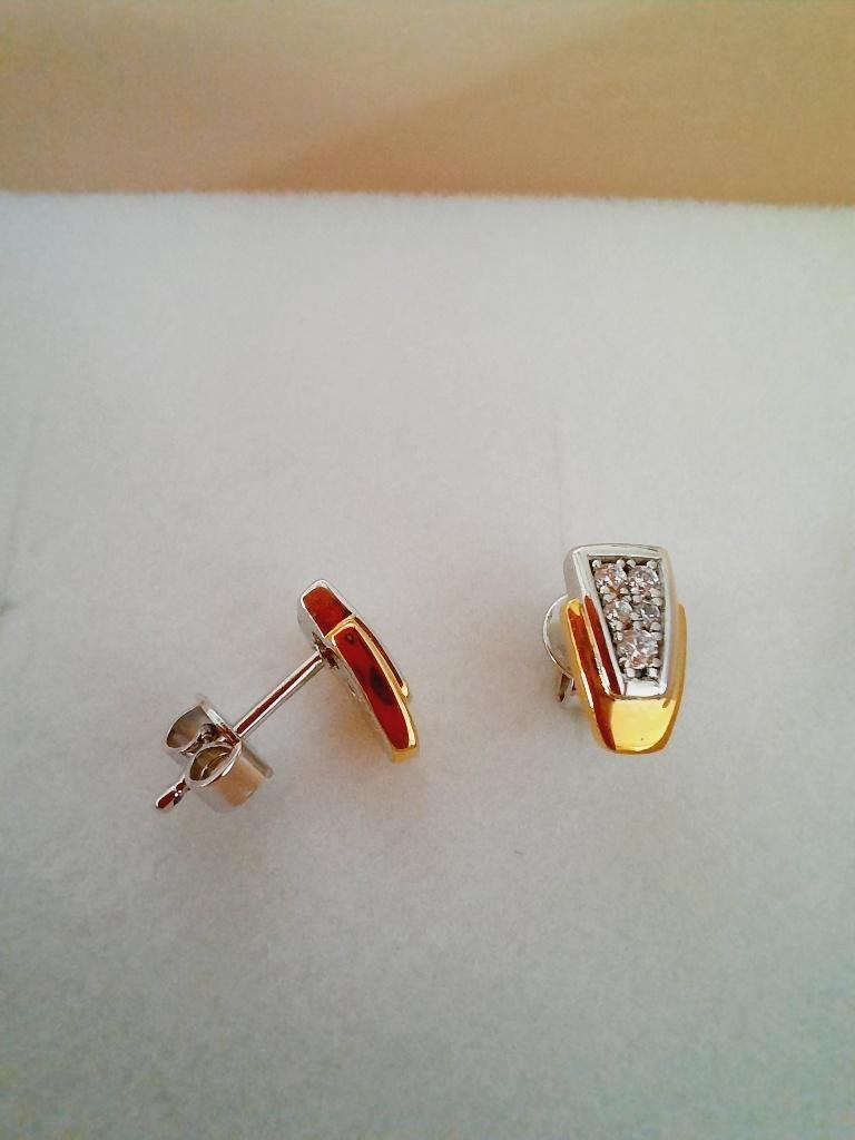 Nieuwe Nona jewels oorbellen bicolor, Nieuw, Ophalen of Verzenden, Knopjes of Stekers, Goud