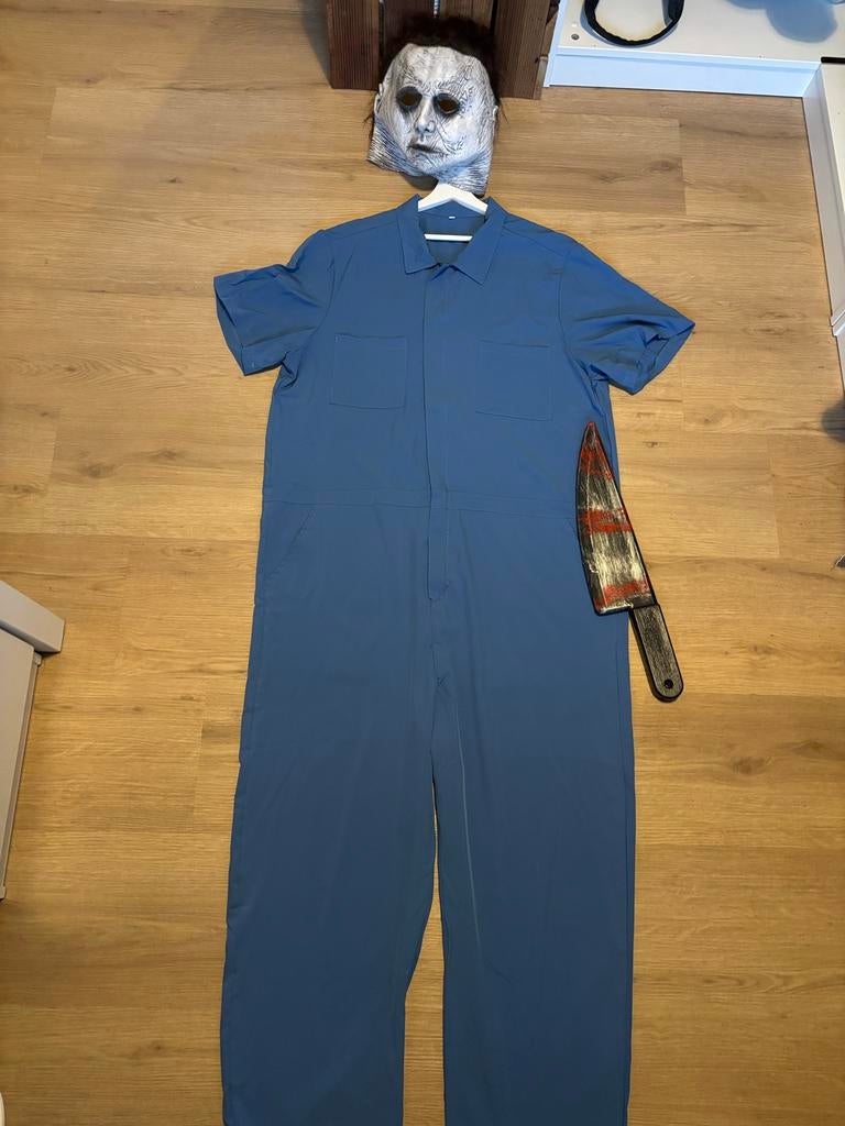 Michael Myers Verkleedset L/XL (XXL label), Maat 56/58 (XL), Ophalen of Verzenden, Zo goed als nieuw, Halloween