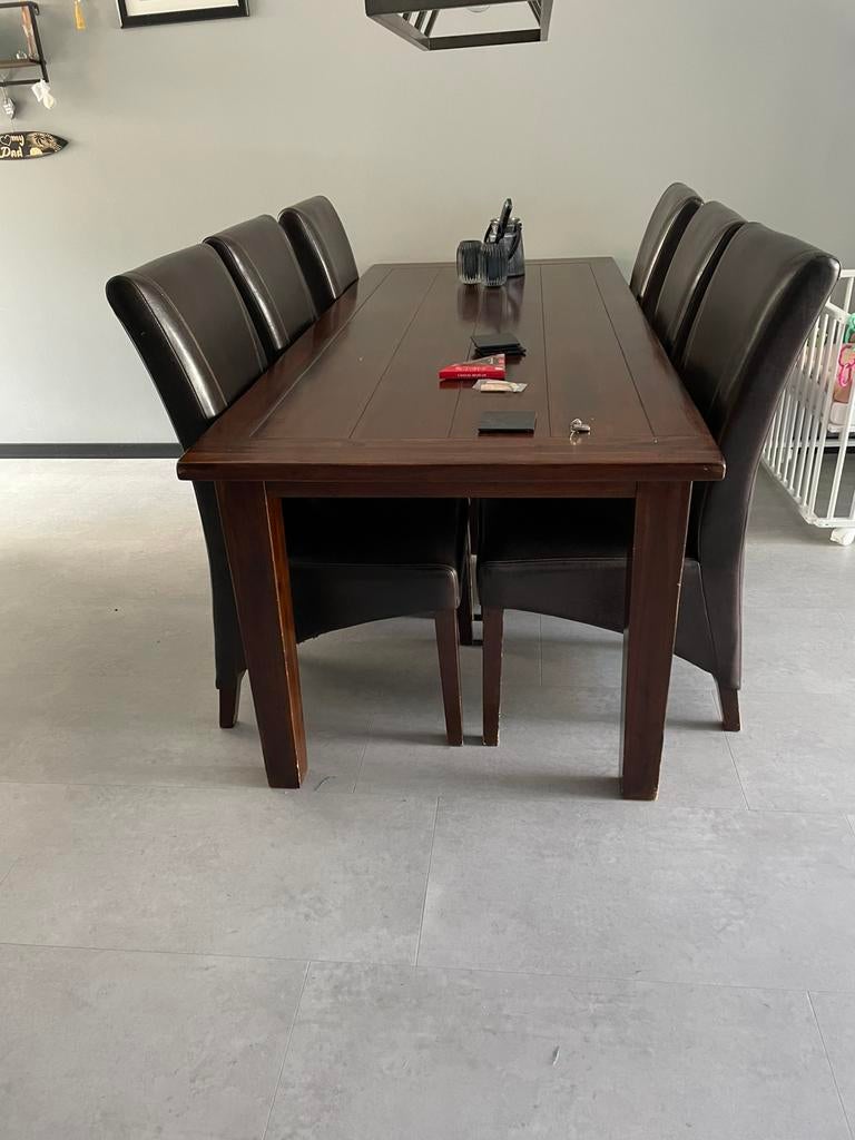 Eethoektafel, Koloniaal, Zo goed als nieuw, Vijf personen of meer, 150 tot 200 cm