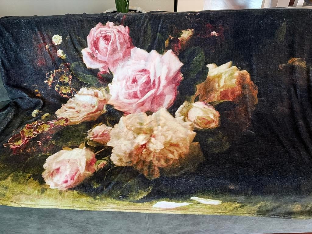 Clayre & Eef plaid  met rozen - 170x130, Ophalen of Verzenden, Zo goed als nieuw