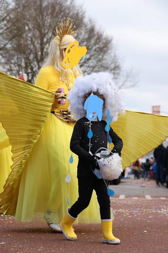 Carnaval kind themafeest kinderfeest: Regenbogen en wolken, Kinderen en Baby's, Carnavalskleding en Verkleedspullen, Jongen of Meisje