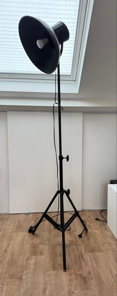 Staande vintage lamp zwart, Ophalen, Gebruikt, Vintage, Metaal