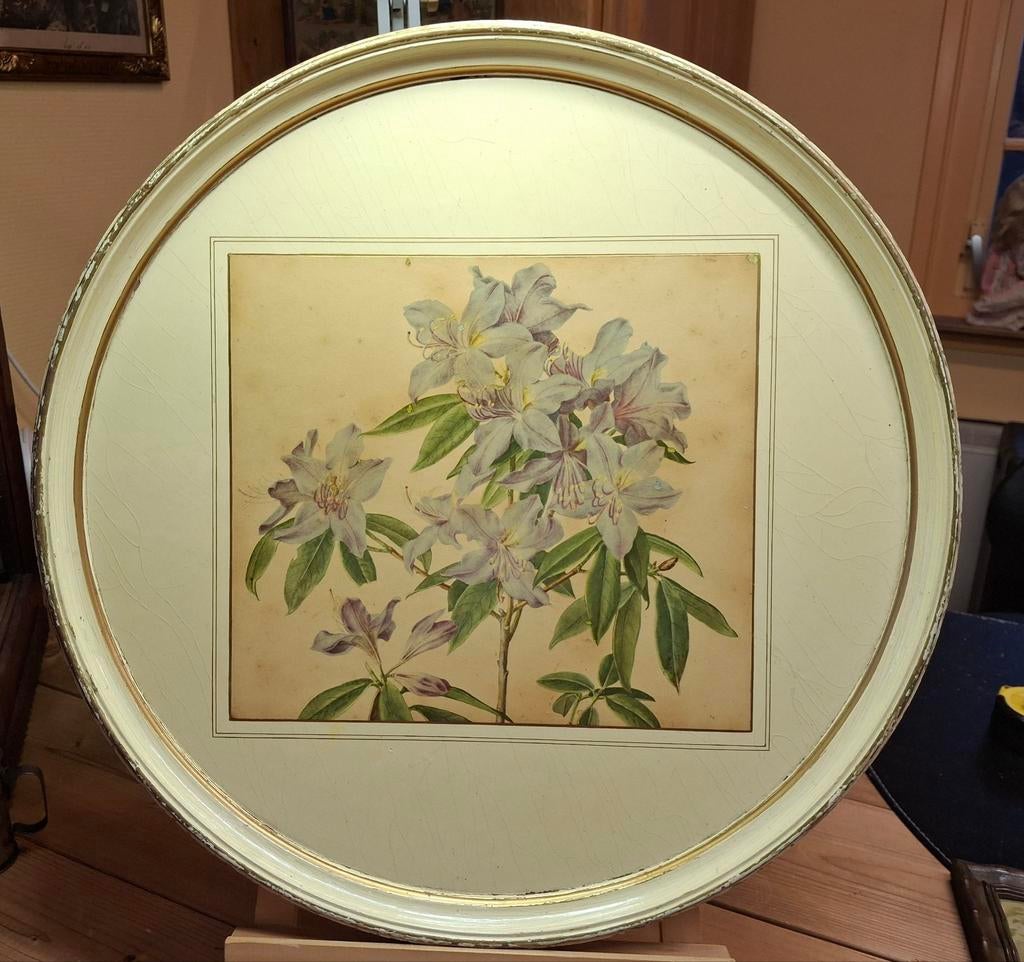 SALE! Brocante oude dienblad met Lelies in Passe Partout., Antiek en Kunst, Ophalen of Verzenden
