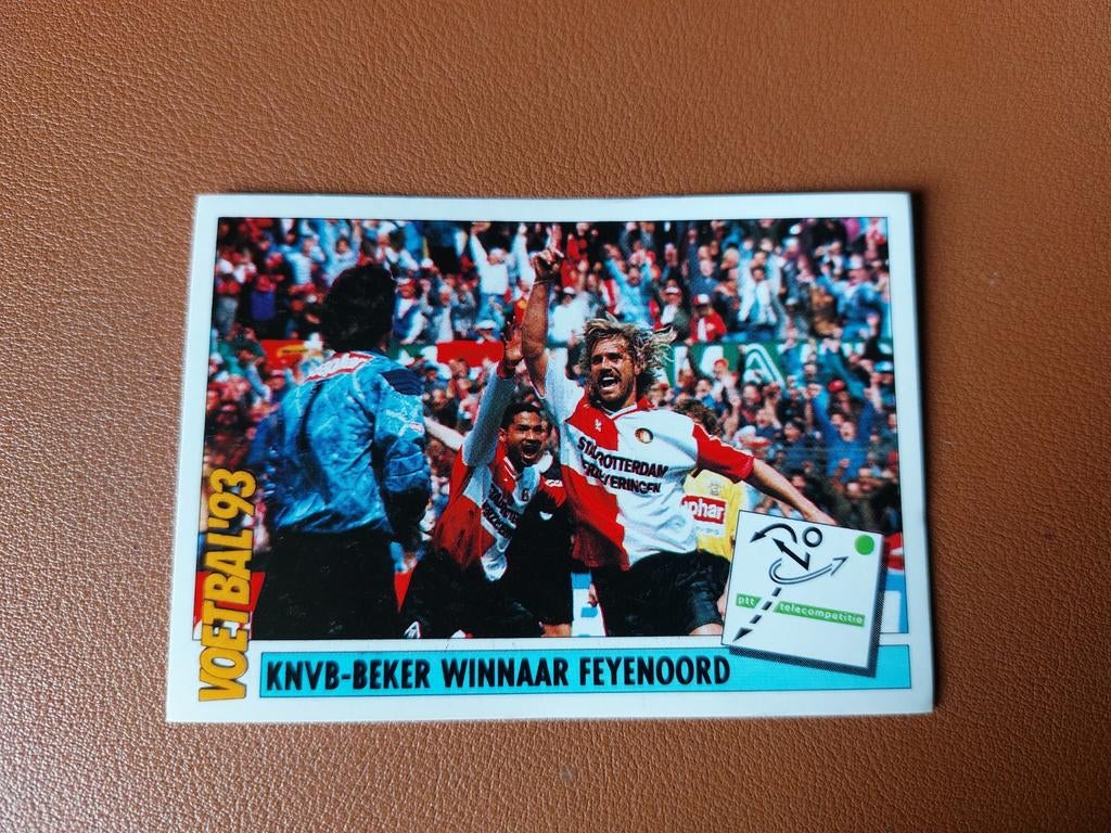 feyenoord panini voetbal 93 john de wolf, Ophalen of Verzenden, Zo goed als nieuw, Feyenoord, Poster, Plaatje of Sticker