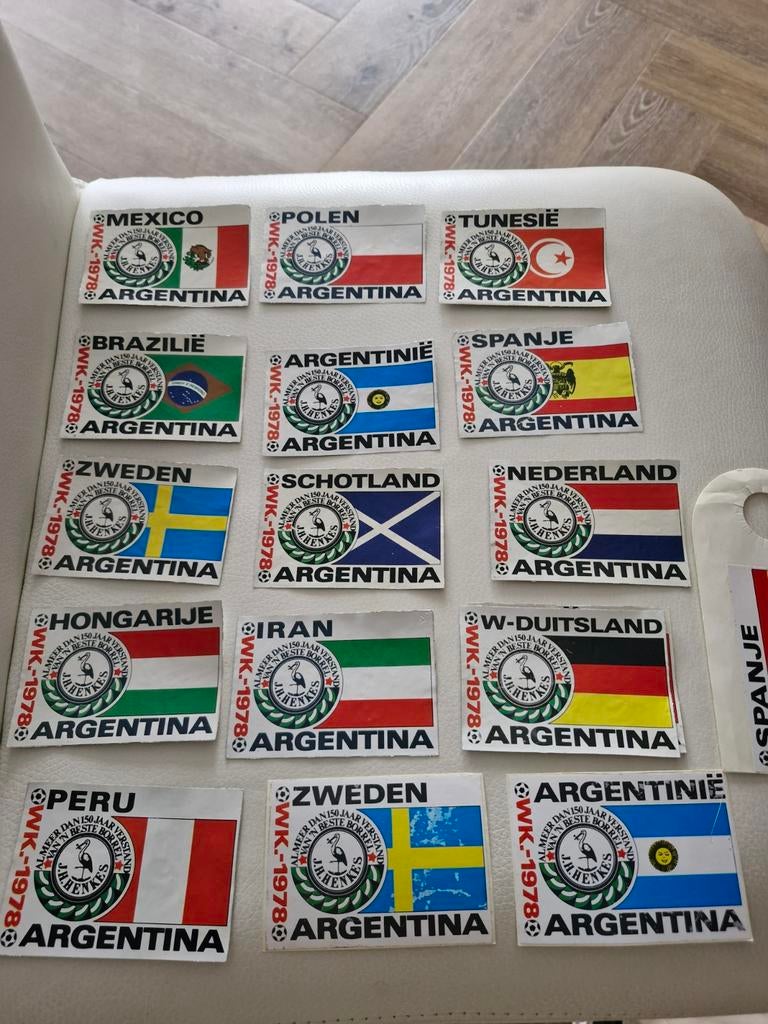 WK '78 Argentinië Henkes Uitgave Stickers, Ophalen of Verzenden, Zo goed als nieuw, Buitenlandse clubs, Poster, Plaatje of Sticker