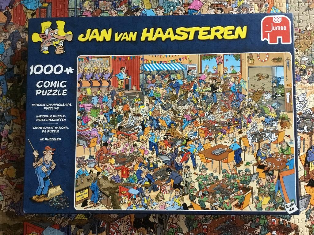 Jan van Haasteren - NK puzzelen - 1000 stukjes, Ophalen of Verzenden, 500 t/m 1500 stukjes, Zo goed als nieuw, Legpuzzel
