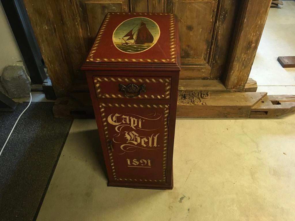 Oud beschilderd kastje - grootmoeders tijd, Ophalen of Verzenden