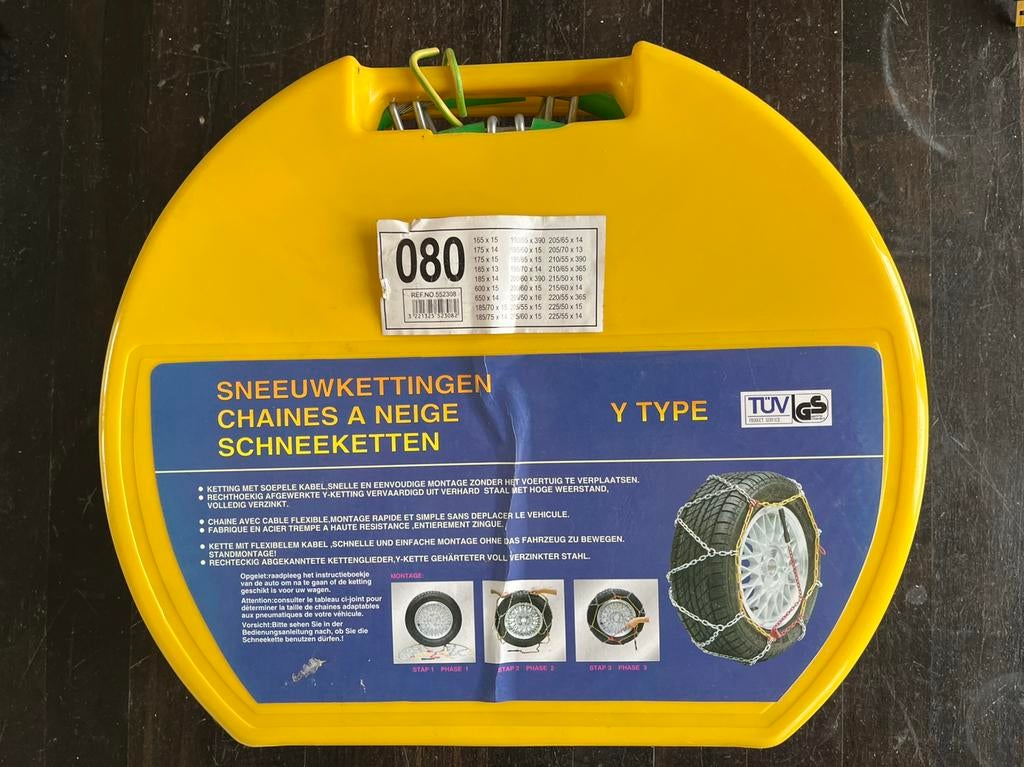 Sneeuwkettingen y type voor oa VW Golf, nooit gebruikt, Auto diversen, Sneeuwkettingen, Ophalen of Verzenden, Zo goed als nieuw