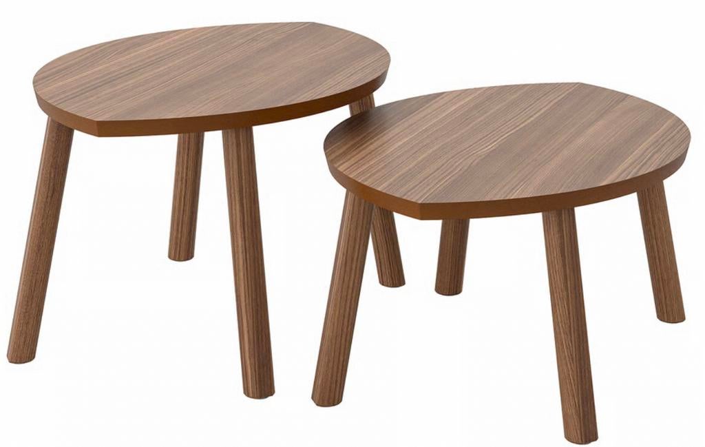 Ikea Stockholm Bijzettafel Set van 2 - Walnootfineer, Ophalen, Minder dan 45 cm, Minder dan 55 cm, Zo goed als nieuw