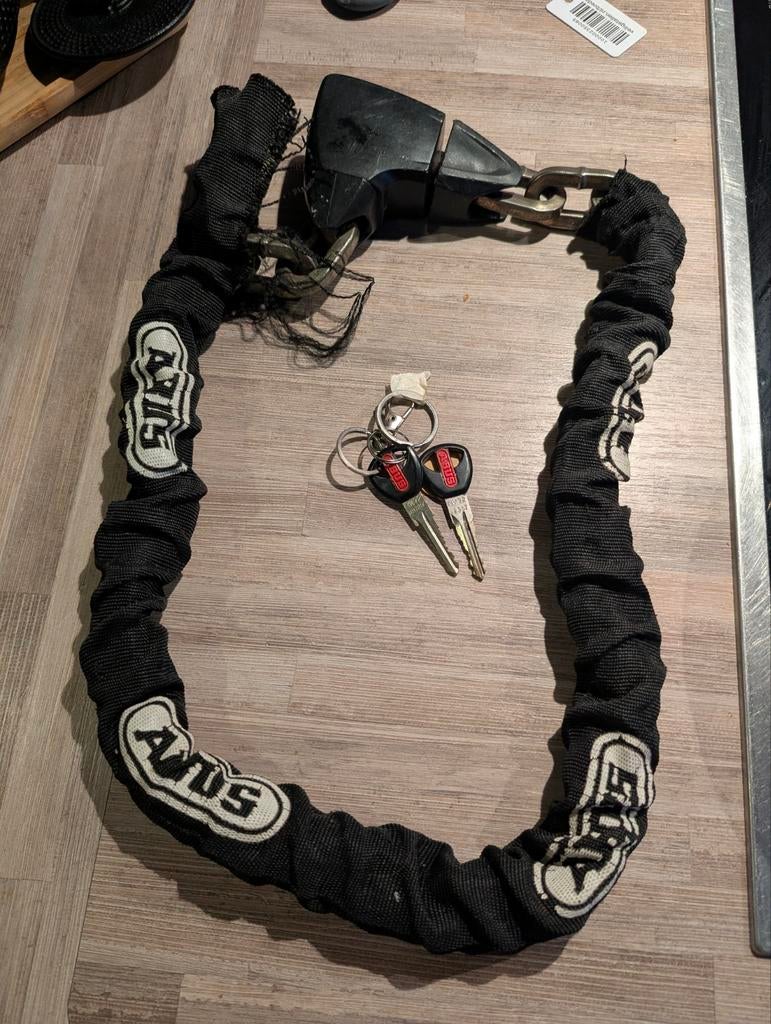 ABUS fietsslot / scooter slot met reserve sleutel 100cm, Ophalen of Verzenden, Zo goed als nieuw, Kettingslot