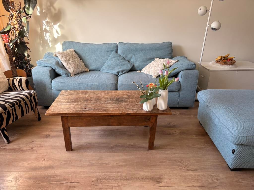 Mooie royale 3 zitsbank met hocker, Ophalen, Zo goed als nieuw