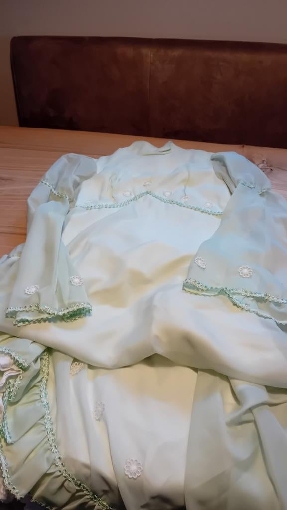 Vintage Pastel Groene Trouwjurk, Kleding | Dames, Trouwkleding en Trouwaccessoires, Trouwjurk, Ophalen of Verzenden, Vintage, Gedragen