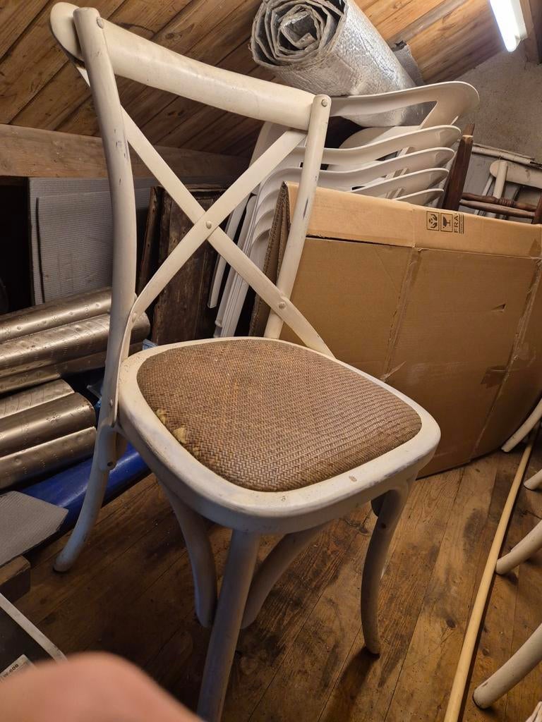 Eetkamerstoeltjes - 4 stuks in één prijs, Huis en Inrichting, Stoelen, Ophalen, Gebruikt, Wit, Hout