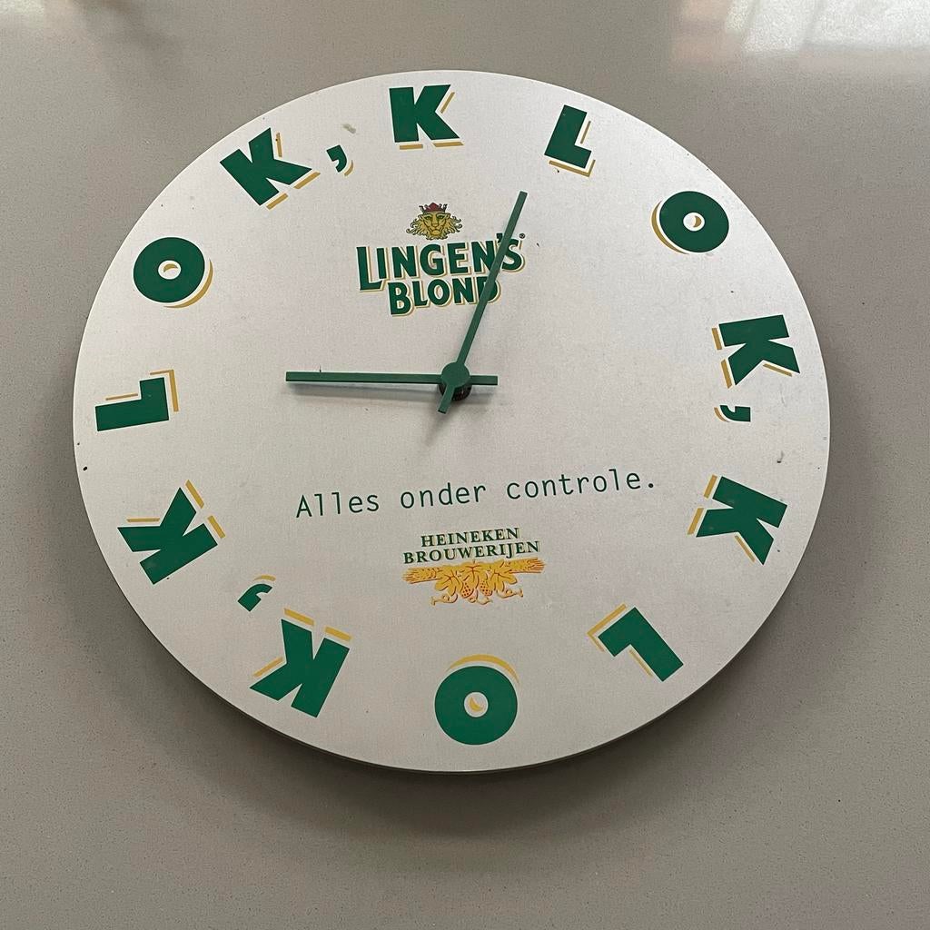 Lingen's Blond Klok - Werkt Nog Prima!, Huis en Inrichting, Woonaccessoires | Klokken, Zo goed als nieuw, Wandklok, Analoog, Ophalen of Verzenden