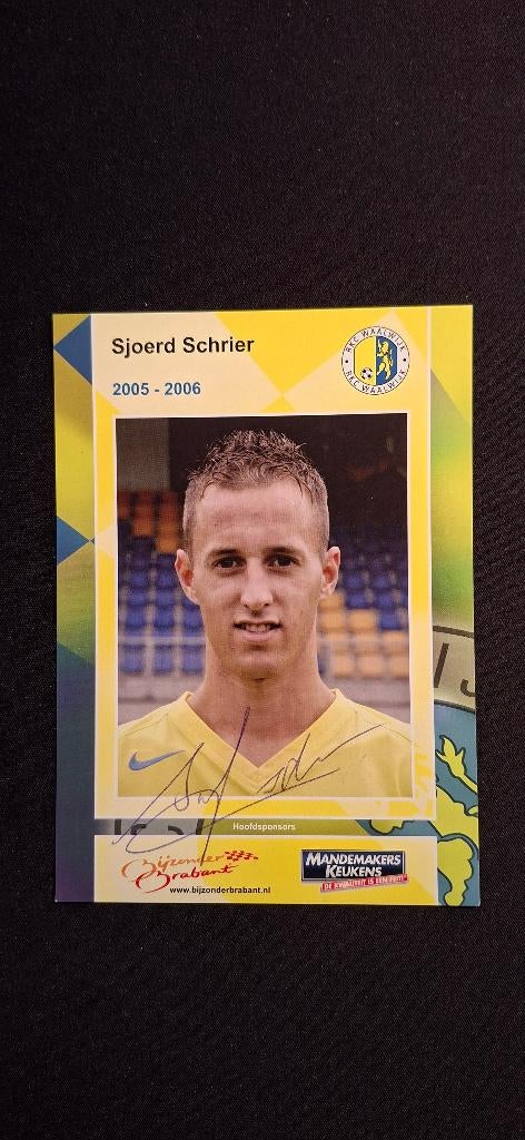 Spelerskaart met handtekening; Sjoerd Schrier # RKC Waalwijk, Ophalen of Verzenden, Nieuw, Overige binnenlandse clubs, Spelerskaart