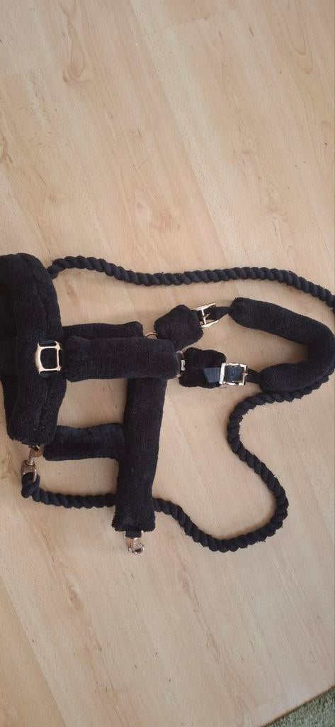 Halster Horsegear Suave Rosegold Zwart mt full + touw, Ophalen of Verzenden, Overige soorten