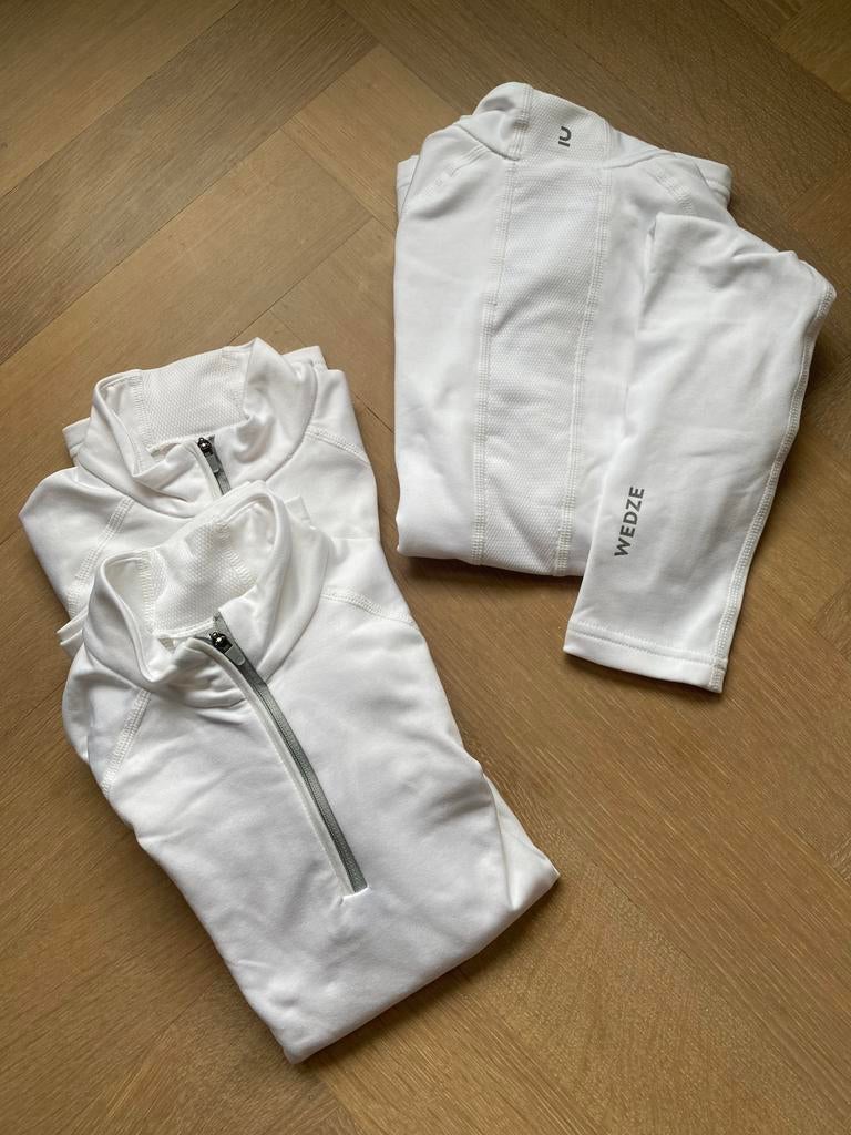 3 witte skipullies 134/140, Sport en Fitness, Skiën en Langlaufen, Overige merken, 100 tot 140 cm, Ophalen of Verzenden, Zo goed als nieuw