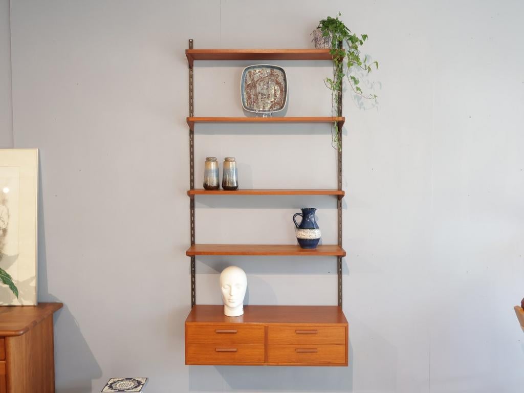 Kai Kristiansen| Wandsysteem | Modulair | Teak, Ophalen, Met plank(en), Gebruikt, Teakhout