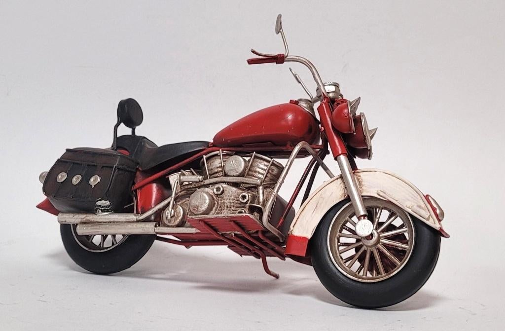 Motorcycle motor rood miniatuur van metaal blikken model, Ophalen of Verzenden, Nieuw, Overige typen