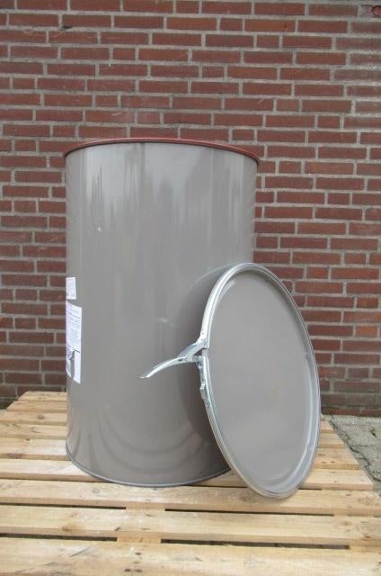 Gebruikte stalen wijdhalsvat 210 liter., Ophalen, Zo goed als nieuw, Vuurton