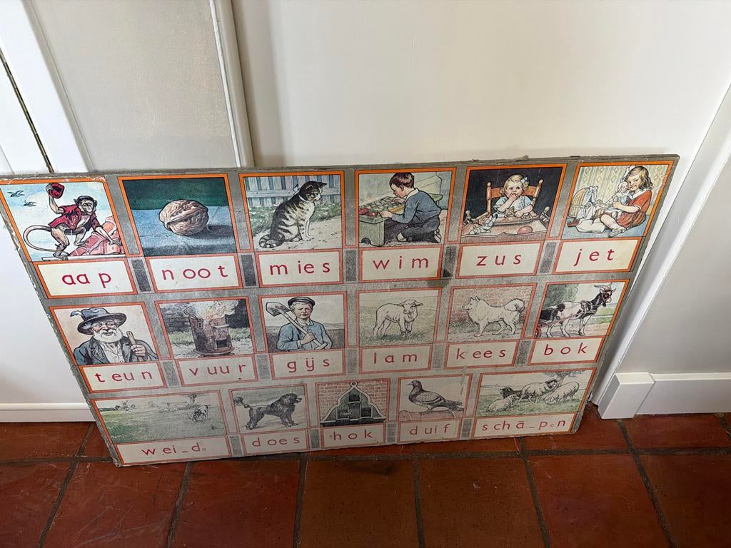 Oude Nederlandse Schoolplaat - Leerzaam en Decoratief, Antiek en Kunst, Antiek | Schoolplaten, Ophalen of Verzenden, Overige thema's