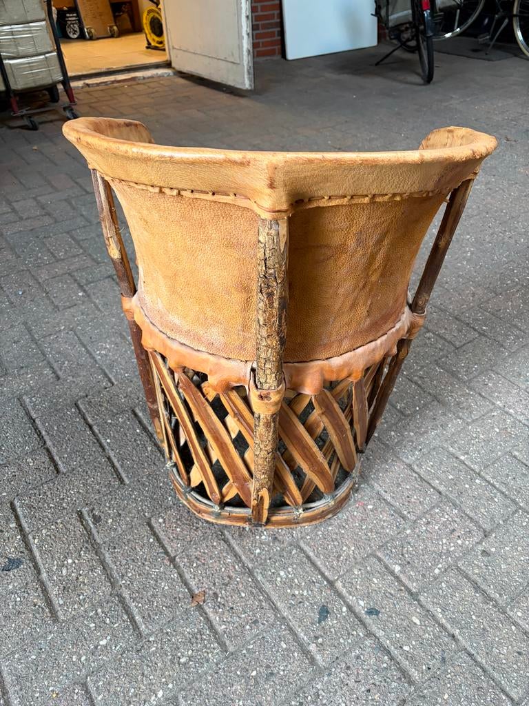 Vintage leren armstoel, Mexico 1970, Antiek en Kunst, Antiek | Meubels | Stoelen en Banken, Ophalen