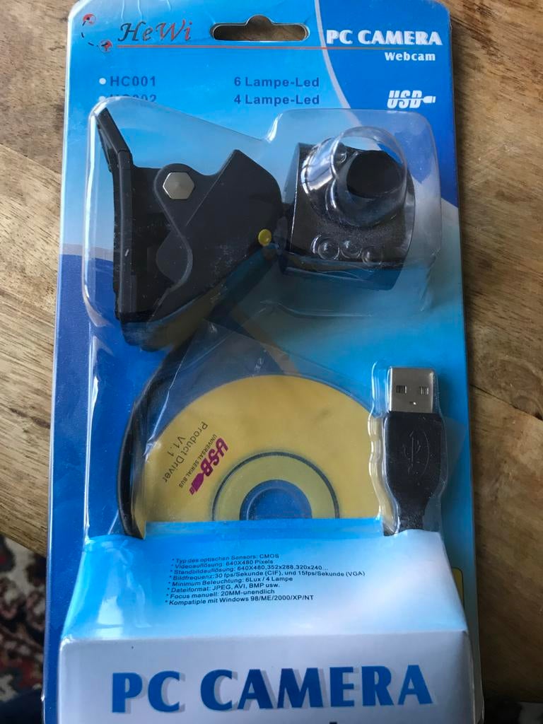 HeWi PC Camera Webcam HC001 - Nieuw in verpakking, Computers en Software, Webcams, Verzenden, Nieuw, Windows, Monitorclip
