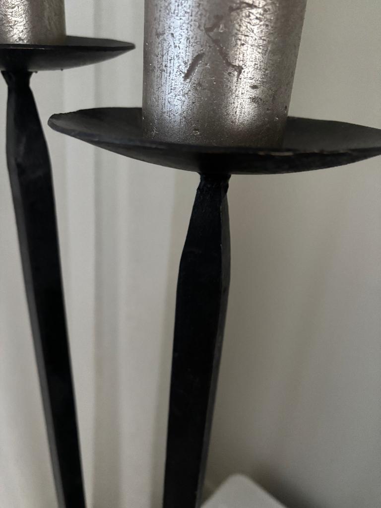 kandelaars 2x smeedijzer, Ophalen, Gebruikt, Zwart, Kandelaar