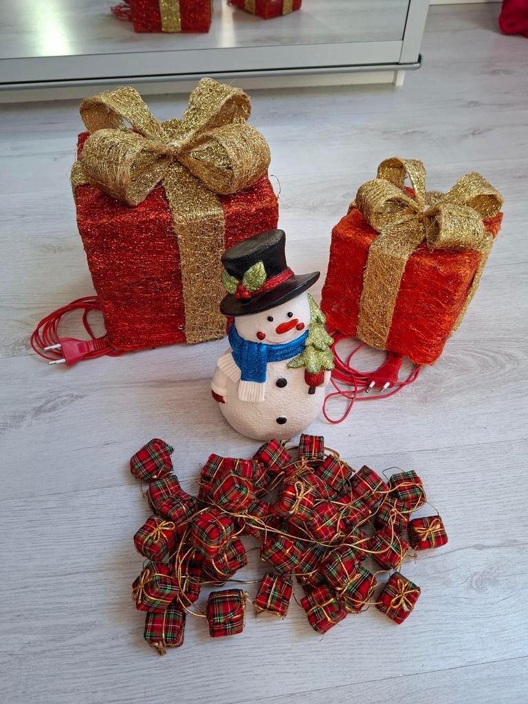 Kerst cadeau lampjes 2 stuks. Sneeuwpop lamp. Sier slinger, Ophalen of Verzenden, Gebruikt